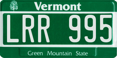 VT license plate LRR995