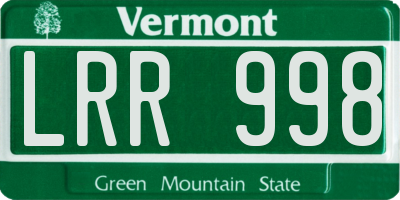 VT license plate LRR998