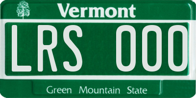 VT license plate LRS000