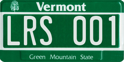 VT license plate LRS001