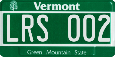 VT license plate LRS002
