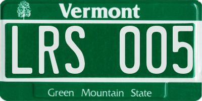 VT license plate LRS005