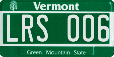 VT license plate LRS006