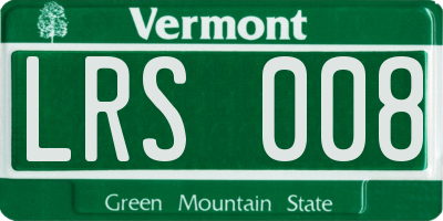 VT license plate LRS008