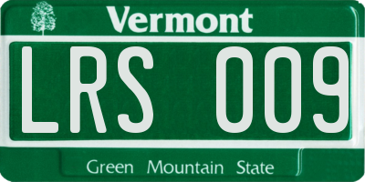 VT license plate LRS009