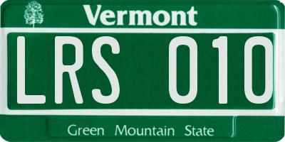 VT license plate LRS010