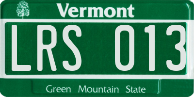 VT license plate LRS013