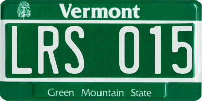VT license plate LRS015