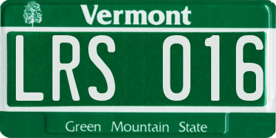 VT license plate LRS016