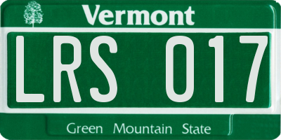 VT license plate LRS017