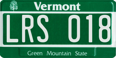 VT license plate LRS018