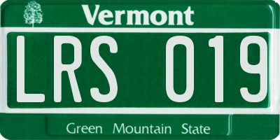 VT license plate LRS019
