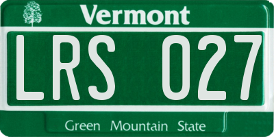 VT license plate LRS027