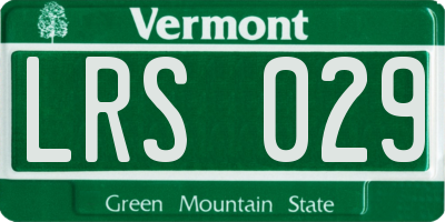 VT license plate LRS029