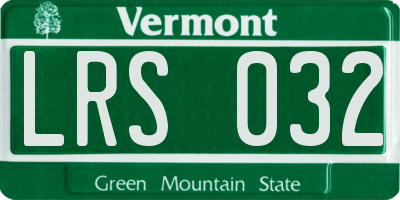 VT license plate LRS032
