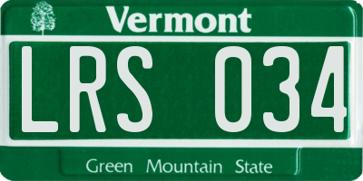 VT license plate LRS034