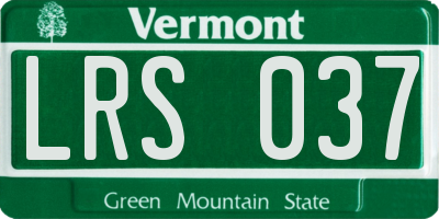 VT license plate LRS037