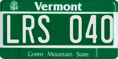 VT license plate LRS040
