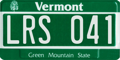 VT license plate LRS041