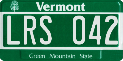 VT license plate LRS042