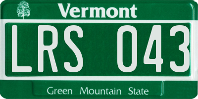 VT license plate LRS043