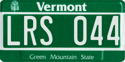 VT license plate LRS044