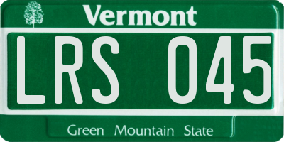 VT license plate LRS045
