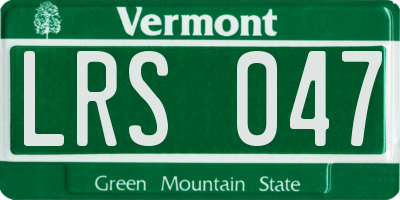 VT license plate LRS047