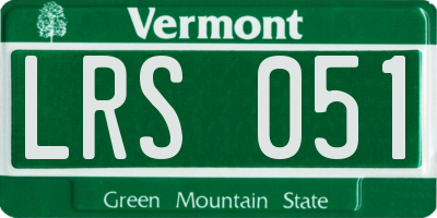 VT license plate LRS051