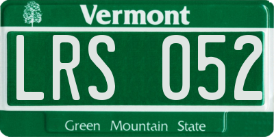 VT license plate LRS052