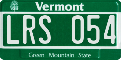 VT license plate LRS054