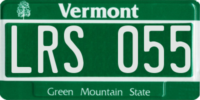 VT license plate LRS055