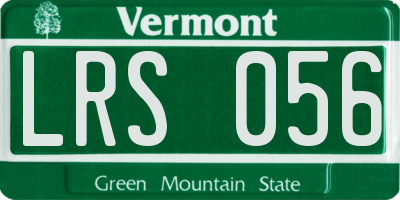 VT license plate LRS056