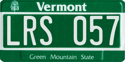 VT license plate LRS057