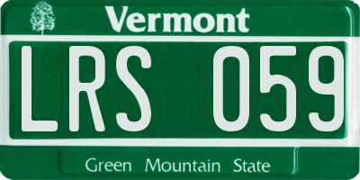 VT license plate LRS059