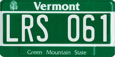 VT license plate LRS061