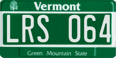 VT license plate LRS064