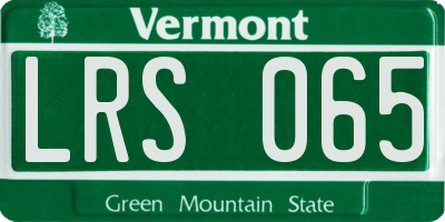 VT license plate LRS065