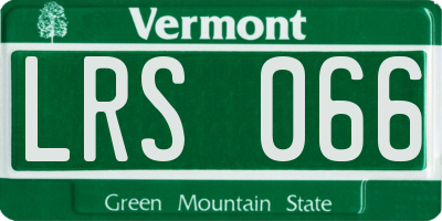 VT license plate LRS066