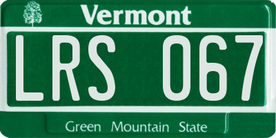 VT license plate LRS067