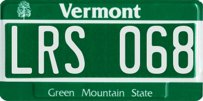 VT license plate LRS068