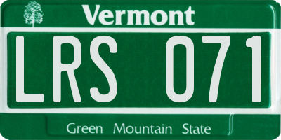 VT license plate LRS071