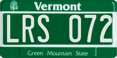 VT license plate LRS072