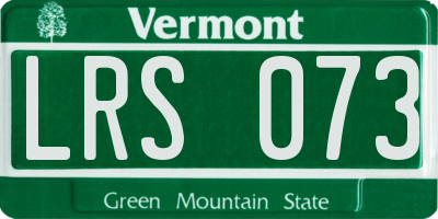 VT license plate LRS073