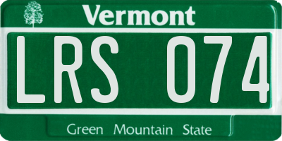 VT license plate LRS074