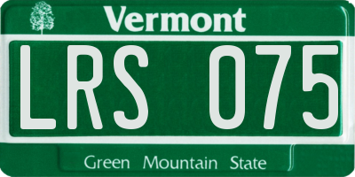 VT license plate LRS075