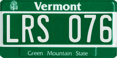 VT license plate LRS076