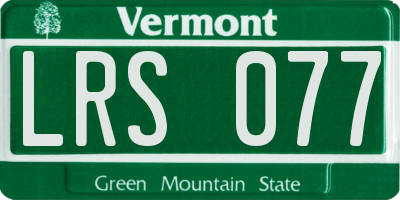 VT license plate LRS077