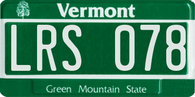 VT license plate LRS078