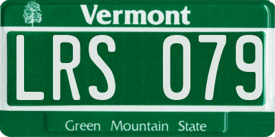 VT license plate LRS079